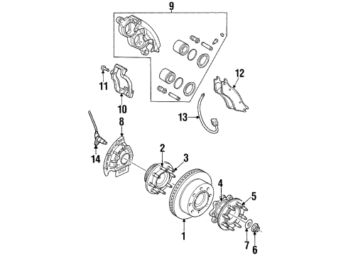 2000 Dodge Ram 1500 Extension Stud, Front Diagram for 5015229AA