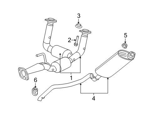2008 Jeep Grand Cherokee Muffler W/Tpipe Diagram for 68030123AB