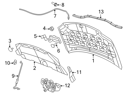 2019 Dodge Grand Caravan Hood & Components Diagram