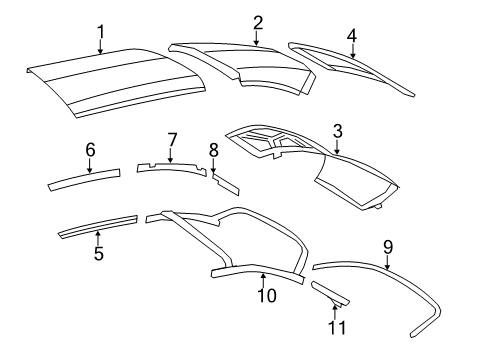 2008 Chrysler Sebring Top & Components Diagram