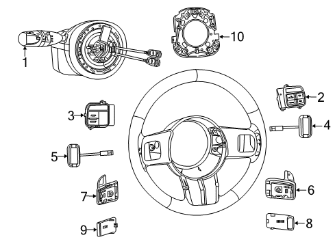 2013 Dodge Challenger Control Switch, Driver Side Diagram for 56046495AB