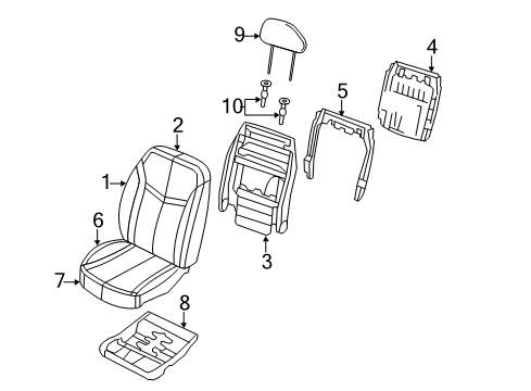 2009 Chrysler Sebring Seat Back Pad, Front Passenger Side Diagram for 68002682AB