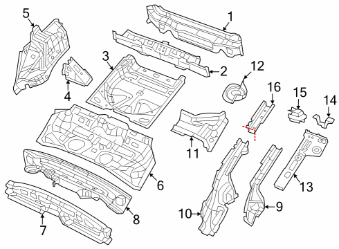 2020 Jeep Cherokee Inner Reinforcement, Rear Diagram for 68082298AB