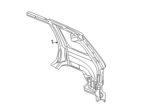 2011 Jeep Grand Cherokee Inner Quarter Panel, Rear Driver Side Diagram for 68310245AA