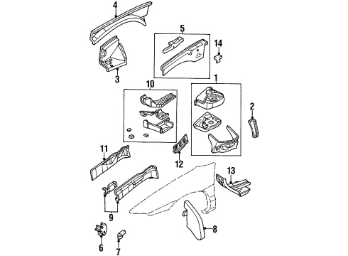1997 Chrysler Sebring Rear Extension Diagram for 4646700