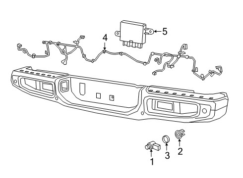 2020 Jeep Gladiator Parking Sensor Bracket, Outer Diagram for 68341892AA