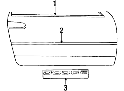 1996 Dodge Avenger Body Side Molding Diagram for MR747023