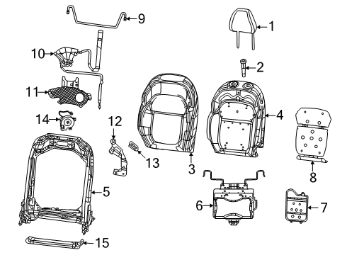 2024 Dodge Charger Daytona FOAM-SEAT BACK Diagram for 68573309AC