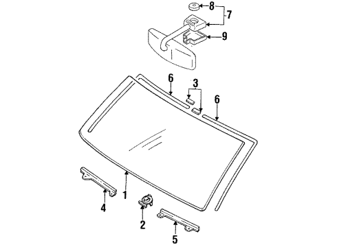 1993 Dodge Colt Glass - Windshield Diagram