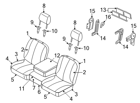 2007 Dodge Ram 1500 Seat Back, Gray, Front Passenger Side Diagram for 1FF061D5AA