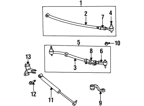 1995 Dodge Ram 2500 Steering Damper Bracket Diagram for 52039179AB