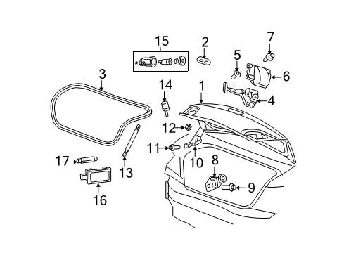 2013 Dodge Avenger Latch, Rear Diagram for 68140498AF