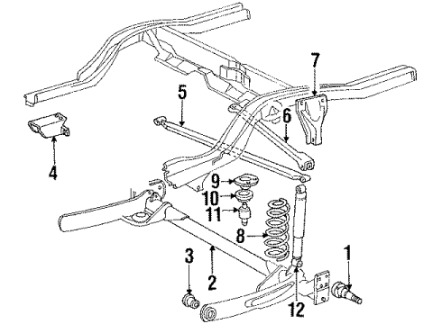 1993 Chrysler LeBaron Shock Absorber Diagram for 4684770