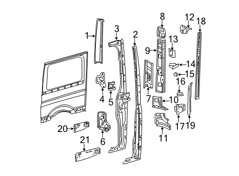 2007 Dodge Sprinter 3500 Reinforcement Plate Diagram for 68006310AA