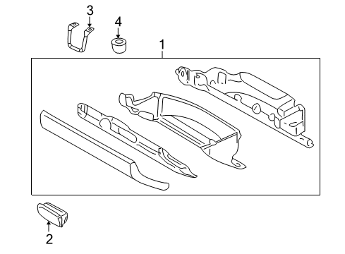 2011 Ram Dakota Glove Box Assembly, Slate Gray, Front Diagram for 1BL711DVAA