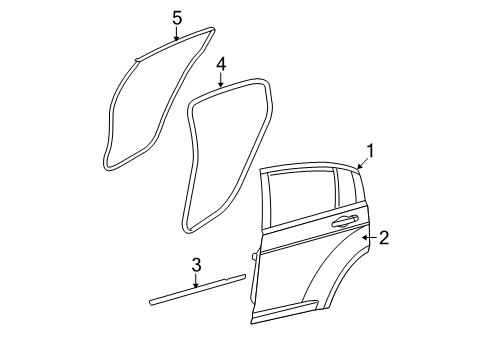 2014 Dodge Avenger Belt Molding, Rear Outer Passenger Side Diagram for 5303660AE