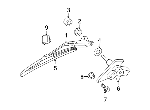 2009 Chrysler Aspen Wiper & Washer Components Diagram 2 - Thumbnail