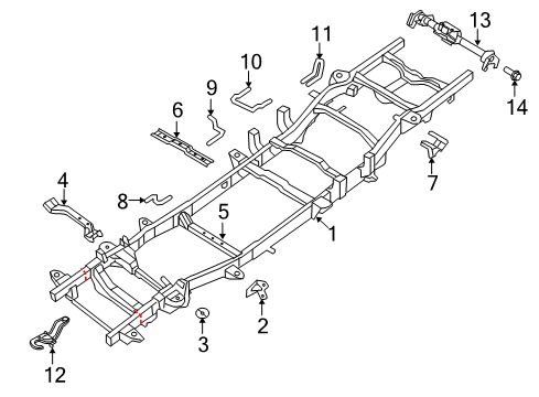 2024 Ram 1500 Classic Rail Section, Front Driver Side Diagram for 68209551AB
