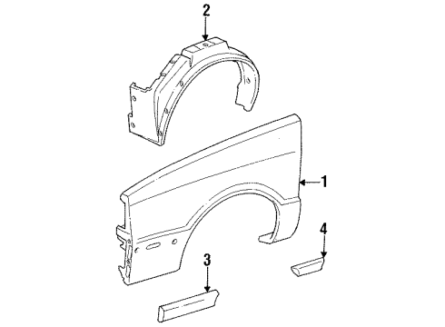 1985 Chrysler LeBaron Exterior Trim - Fender Diagram