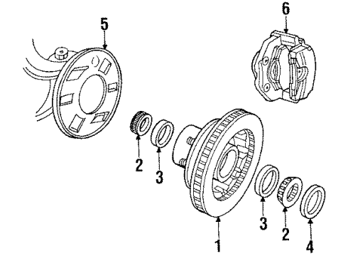 1993 Dodge D150 Wheel Bearings Diagram