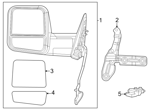 2025 Ram 3500 MIRROR-OUTSIDE REARVIEW Diagram for 68661794AB