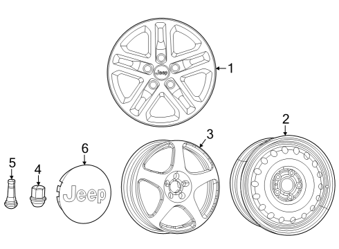 2024 Jeep Grand Cherokee Wheel, Alloy Diagram for 4755422AA