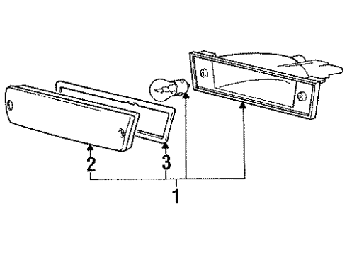 1988 Dodge Colt Turn Signal Lamp, Front Diagram for MB283718