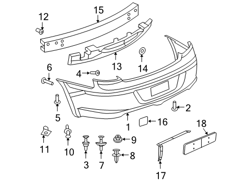 2010 Chrysler Sebring Bumper Cover Rivet, Rear Diagram for 6504710