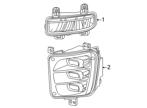 2025 Ram 1500 Lamp - Fog Diagram for 68551068AA