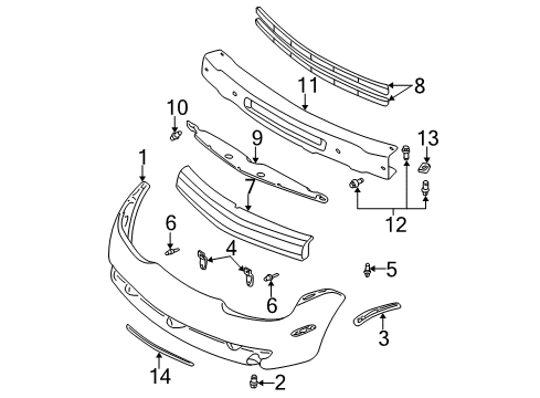 2000 Dodge Neon Bumper Cover, Front Diagram for 5014480AD