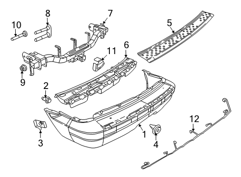 2009 Chrysler Aspen Corner Molding Diagram for 68002932AD