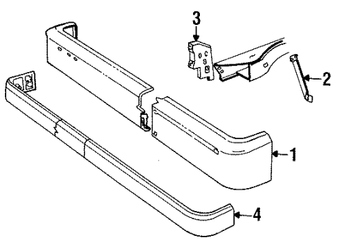 1987 Dodge Dakota Face Bar Support Diagram for 4334179