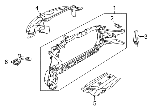 2012 Ram 1500 Radiator Support, Front Diagram for 68050996AE
