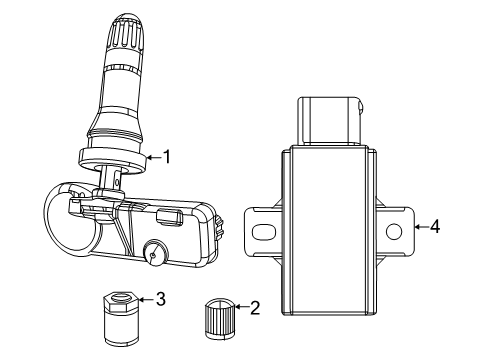 2020 Dodge Durango TPMS Sensor Diagram for 68443470AB
