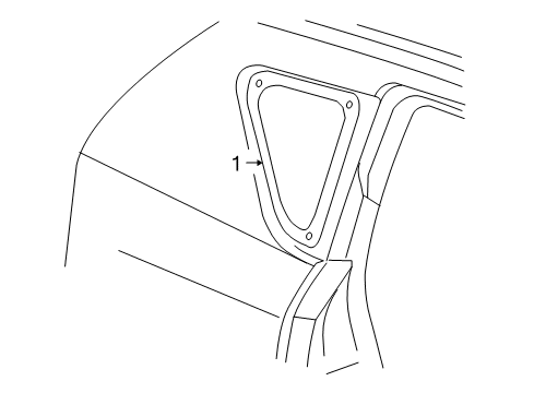 2010 Jeep Compass Quarter Glass, Rear Driver Side Diagram for 5191235AD