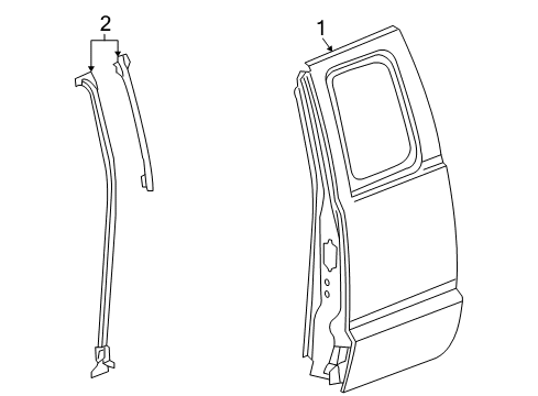 2011 Ram Dakota Door Weatherstrip, Rear Driver Side Diagram for 55359397AG