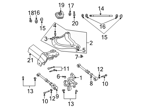 2002 Dodge Stratus Lower Control Arm Bushing, Rear Upper Diagram for 4764961AA