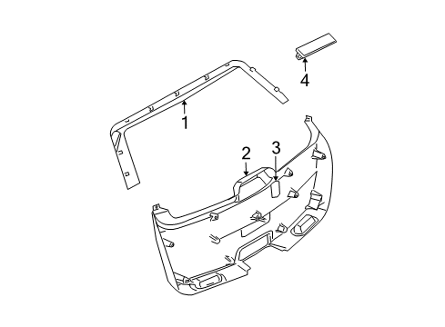2005 Chrysler Pacifica Lift Gate Trim, Gray, Rear Lower Diagram for TW51XDVAH