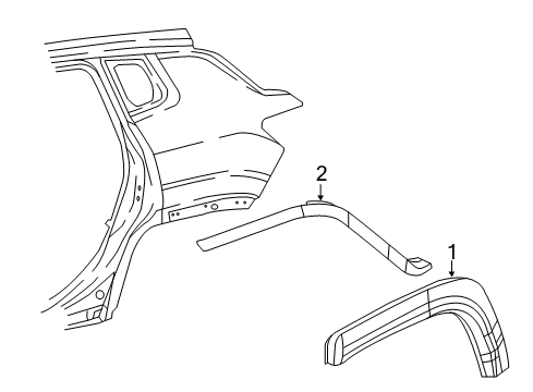 2022 Jeep Compass Upper Molding, Gray, Rear Driver Side Diagram for 5XQ43XS9AF