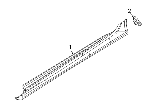 2016 Chrysler 200 Rocker Molding, Passenger Side Diagram for 1VQ08MAGAG