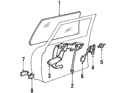 1986 Dodge 600 Door - Hardware Diagram 2 - Thumbnail