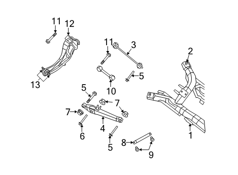 2011 Jeep Compass Rear Suspension Components Diagram