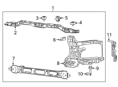 2015 Ram 2500 Upper Tie Bar Bumper, Front Inner Diagram for 68217791AA