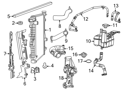 2020 Ram 2500 Radiator & Components Diagram 2 - Thumbnail