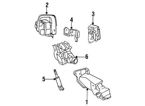 1990 Dodge Daytona Engine & Trans Mounting Diagram