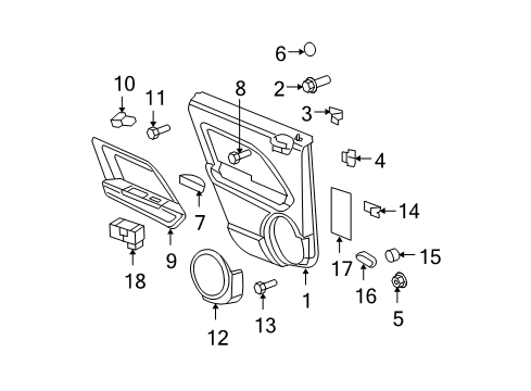 2007 Dodge Caliber Speaker Grille Screw Diagram for 6105189AA