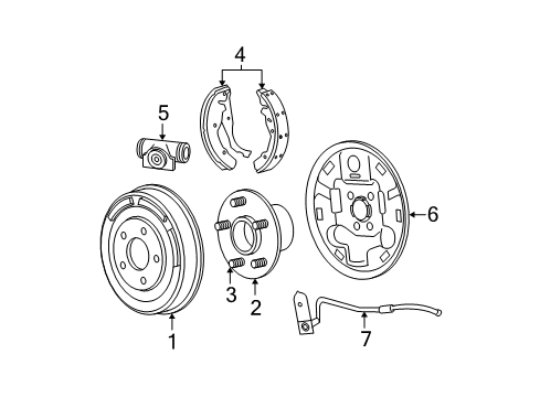2004 Chrysler Sebring Drum, Rear Diagram for 4779286AA