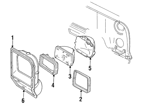 1993 Dodge W150 Bezel Diagram for 55054645