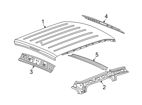 2006 Dodge Dakota Roof Bow Diagram for 55359727AA