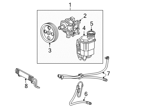 2004 Dodge Ram 1500 Power Steering Pressure Hose Diagram for 68164557AA